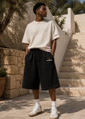 Purhe Oversized Athletic Baggy Shorts Black