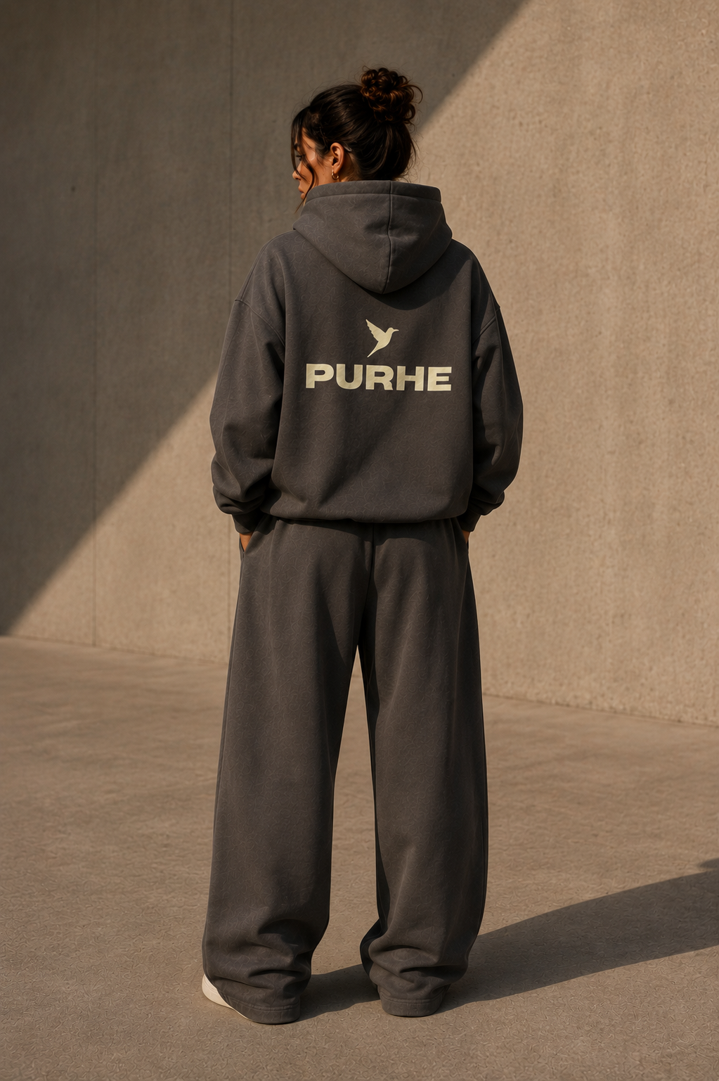 Purhe Volcanic Ash - Premium Oversized Heavy Hoodie - Chest Print & back logo
