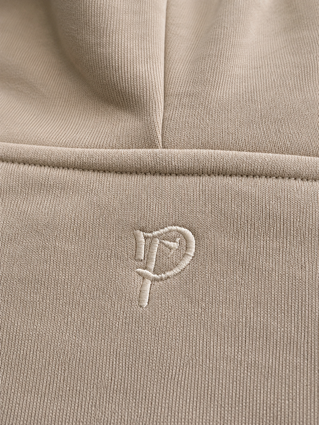 PURHE Premium Heavy Boxy Oversized Hoodie - Smoky Taupe -Cuff Crest  and Neck
